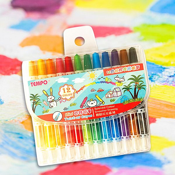 Tempo 節奏~12色Mini旋轉蠟筆(CR-90)1組入 Tempo 節奏~12色Mini旋轉蠟筆(CR-90)1組入