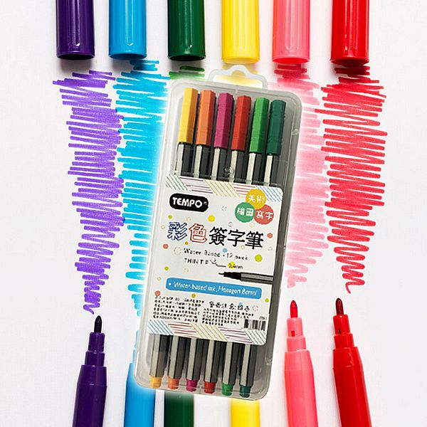 Tempo 節奏~12色彩色簽字筆CF-120(1組入) Tempo 節奏~12色彩色簽字筆CF-120(1組入)