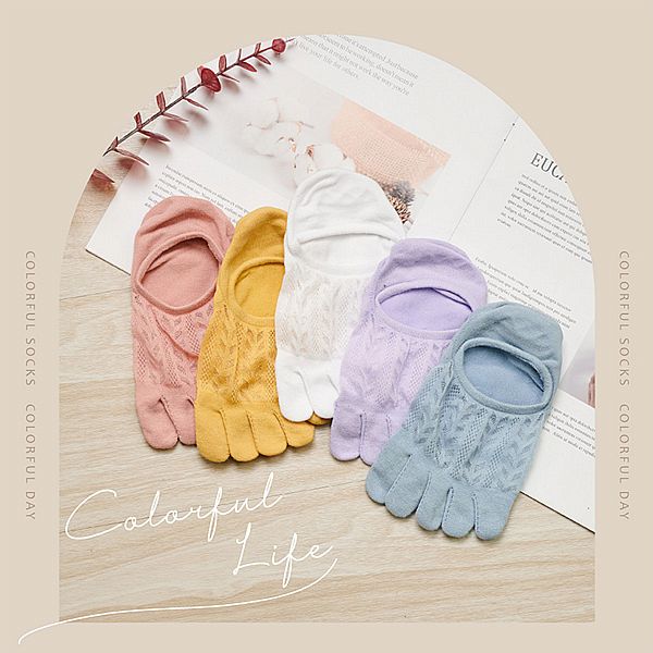 VOLA 維菈織品~日系透氣隱形五趾(1雙入) 款式可選 22-24cm VOLA 維菈織品~日系透氣隱形五趾(1雙入) 款式可選 22-24cm