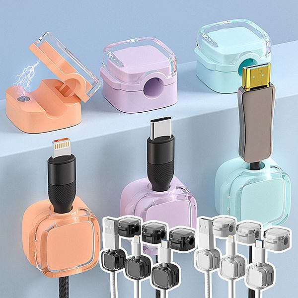 磁吸理線器/充電線收納固定器(6入) 款式可選 磁吸理線器/充電線收納固定器(6入) 款式可選