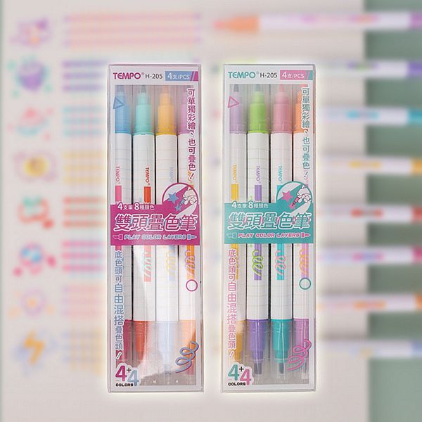 Tempo 節奏~雙頭疊色筆H(1組入) 款式可選 Tempo 節奏~雙頭疊色筆H(1組入) 款式可選