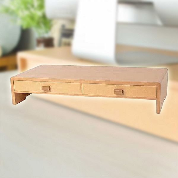 mifo 銘峰木器工藝~木質雙抽螢幕架(1入) mifo 銘峰木器工藝~木質雙抽螢幕架(1入)