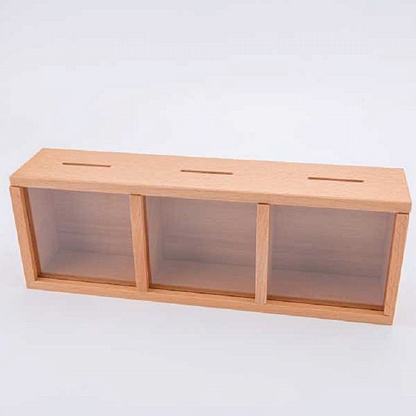 mifo 銘峰木器工藝~木質三格存錢筒(1入) mifo 銘峰木器工藝~木質三格存錢筒(1入)