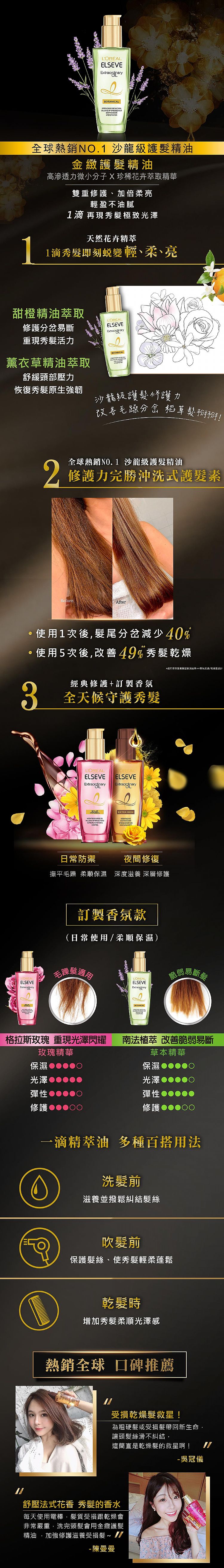 草本 精油 玫瑰 精油 巴黎萊雅 護髮精油