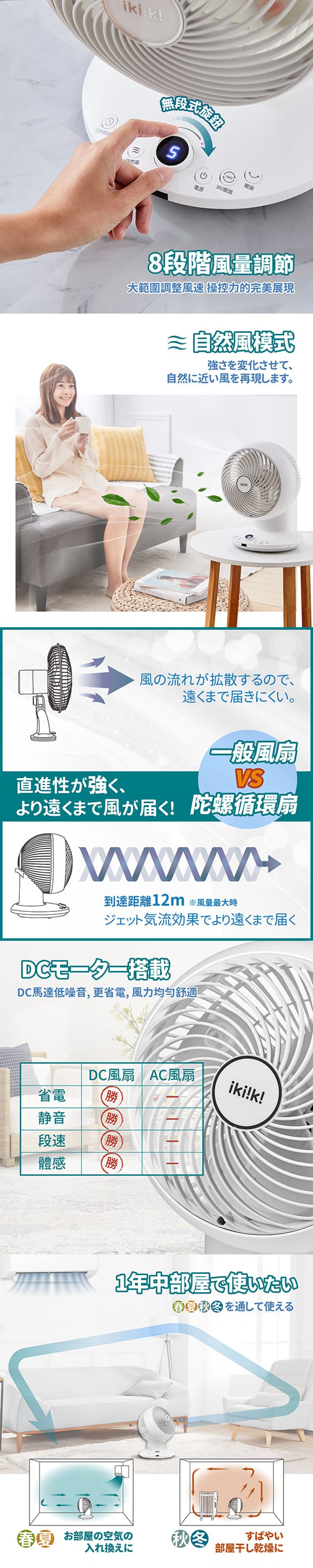 靜音 電風扇 遙控 電風扇 ikiiki 電風扇