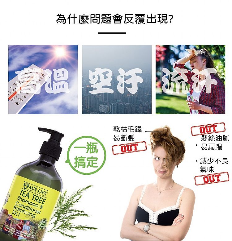 澳洲AUS LIFE澳思萊 茶樹調理活化洗髮精露(500ml)