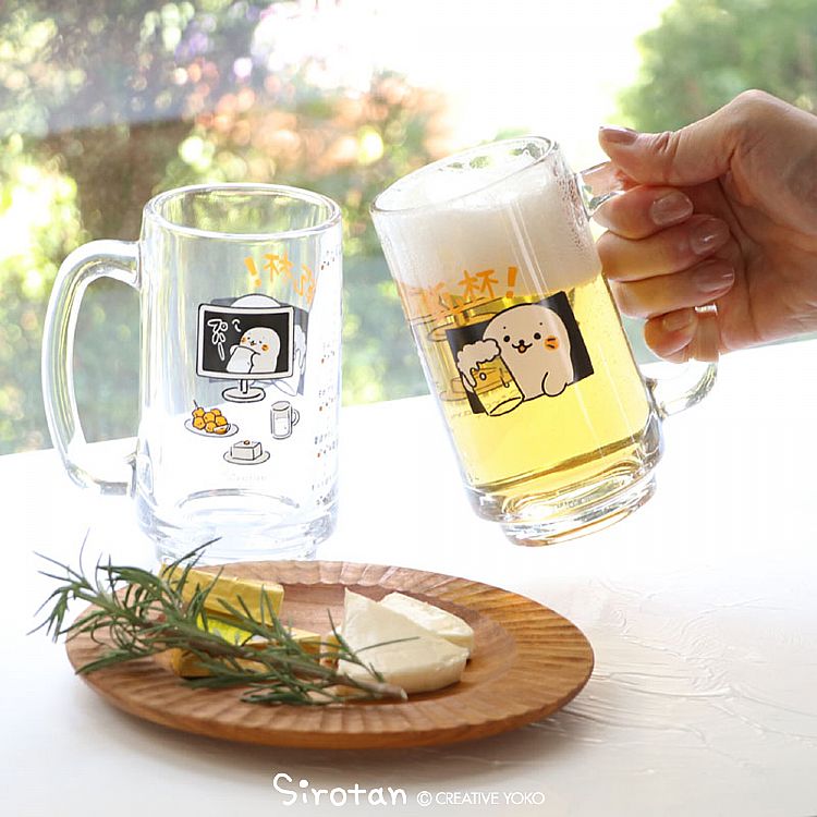 杯子 海豹小白 玻璃 杯子 玻璃 啤酒杯