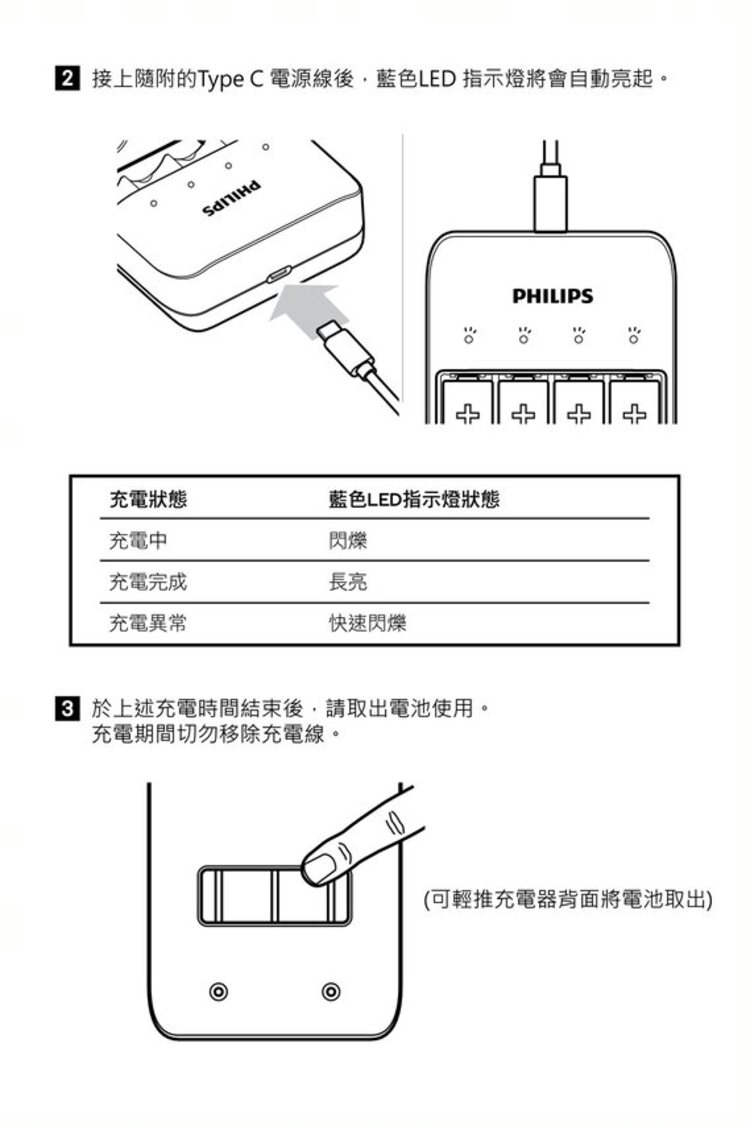 飛利浦 電池 USB 飛利浦