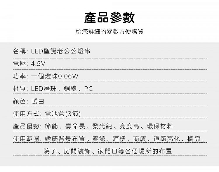 聖誕老人 聖誕節 LED燈 省電