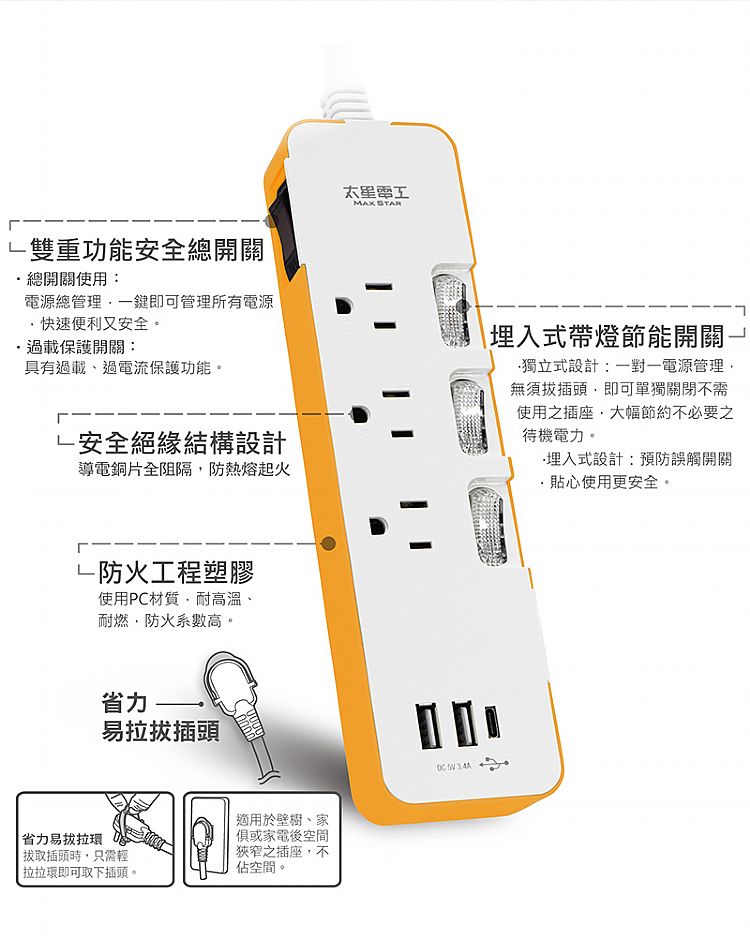 USB 快充 太星電工 USB 延長線 USB