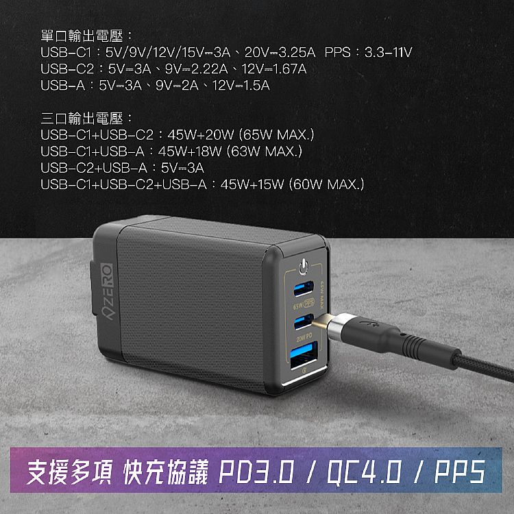 快充 充電器 氮化鎵 充電器 快充 黑色