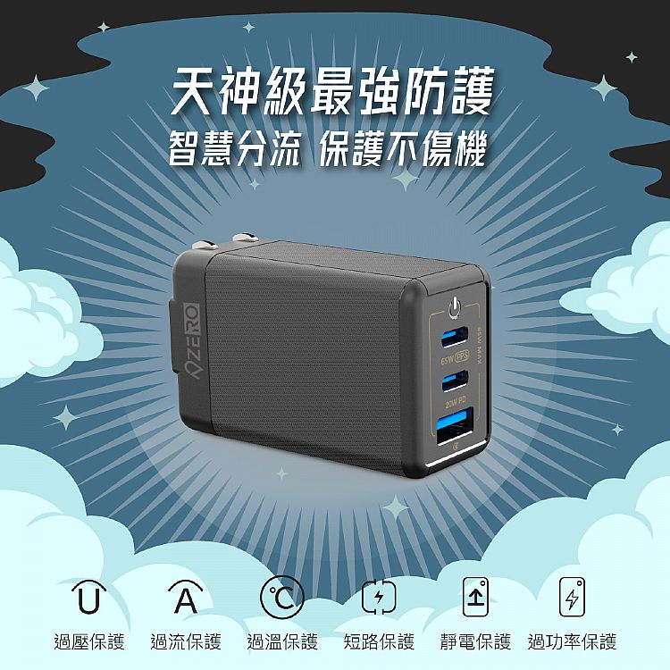 快充 充電器 氮化鎵 充電器 快充 黑色