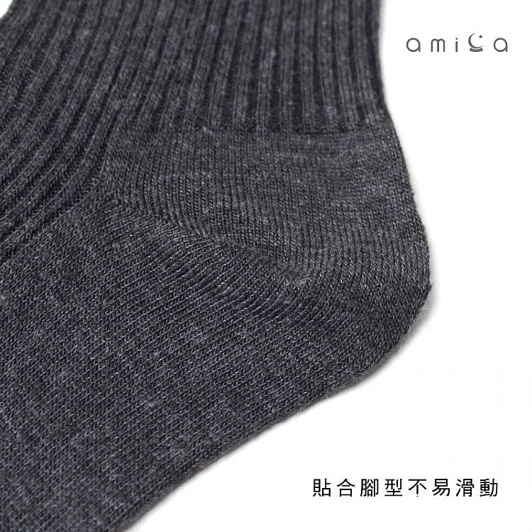 中筒襪 AMICA AMICA 黑色 中筒襪 羅紋