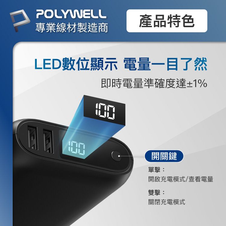 快充 行動電源 快充 Polywell 18W 行動電源