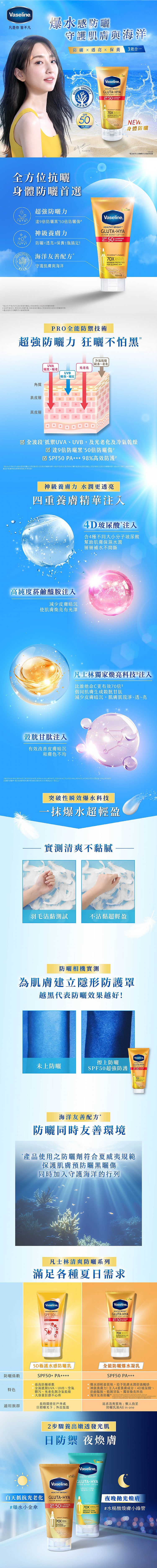 凡士林 防曬 Vaseline 防曬 凡士林 防曬乳
