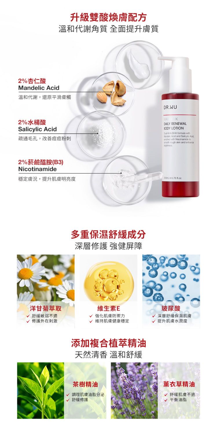 亮白 乳液 杏仁酸 煥膚 煥膚 身體乳