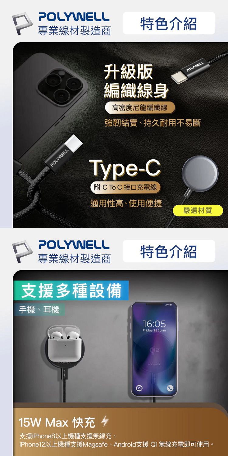 快充 充電器 磁吸 快充 Polywell 充電器