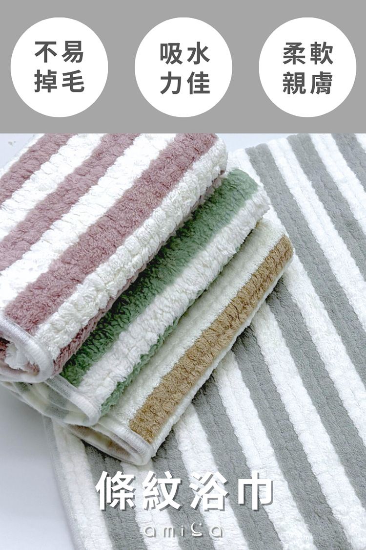 吸水 浴巾 AMICA 藍 AMICA 條紋