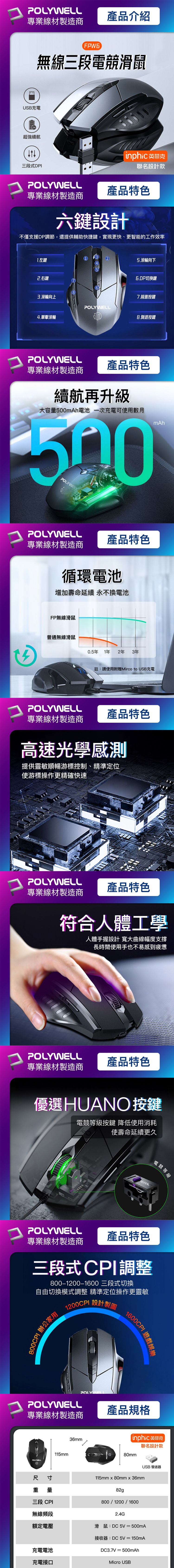 Polywell 黑 無線 Polywell