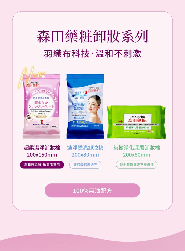 森田藥粧 卸妝棉 潔淨 卸妝