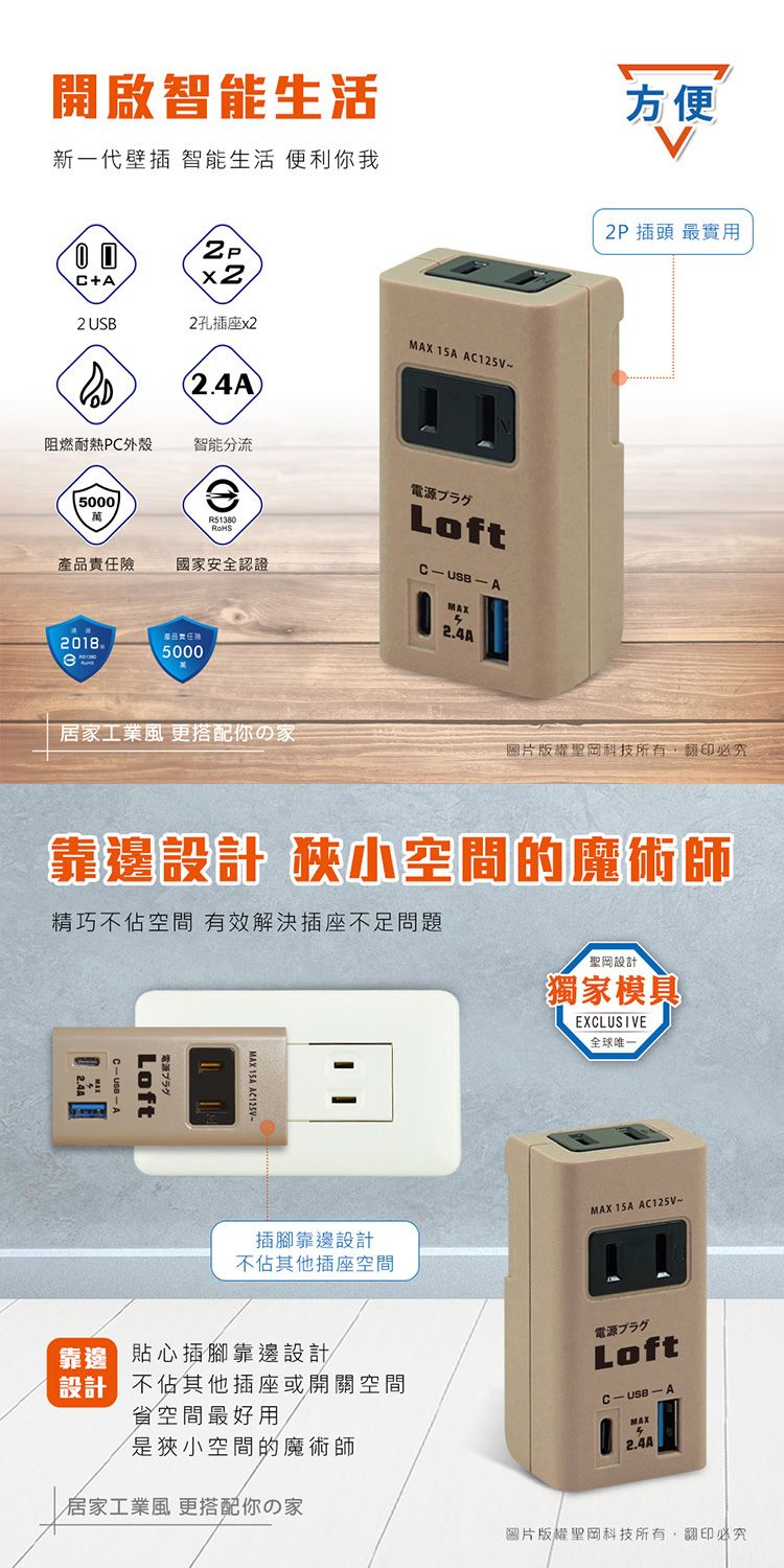 工業風 插座 插座 Dr.AV 插座 USB