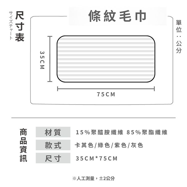 AMICA 條紋 毛巾 AMICA 棉 毛巾