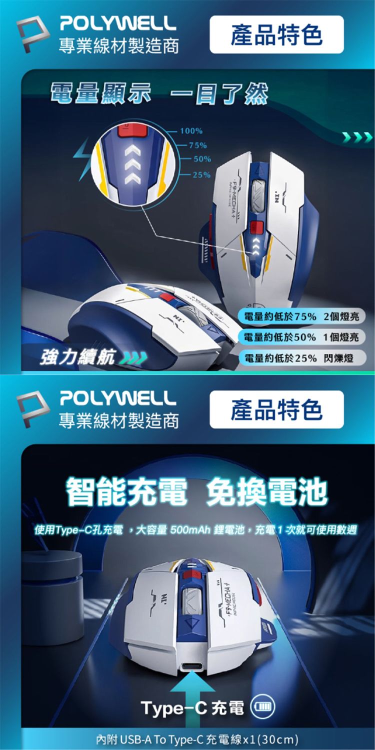 無線 Polywell 人體工學 無線 Polywell 滑鼠