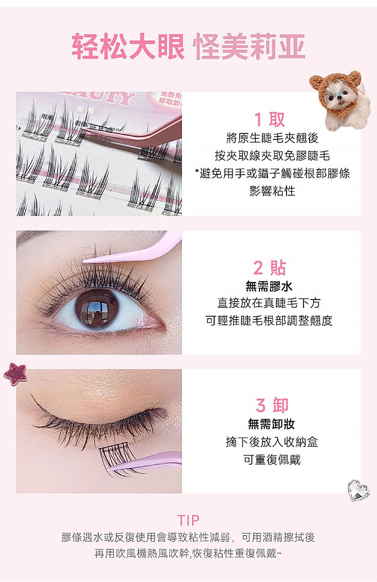 免膠 假睫毛 花洛莉亞 假睫毛 假睫毛 FLORTTE