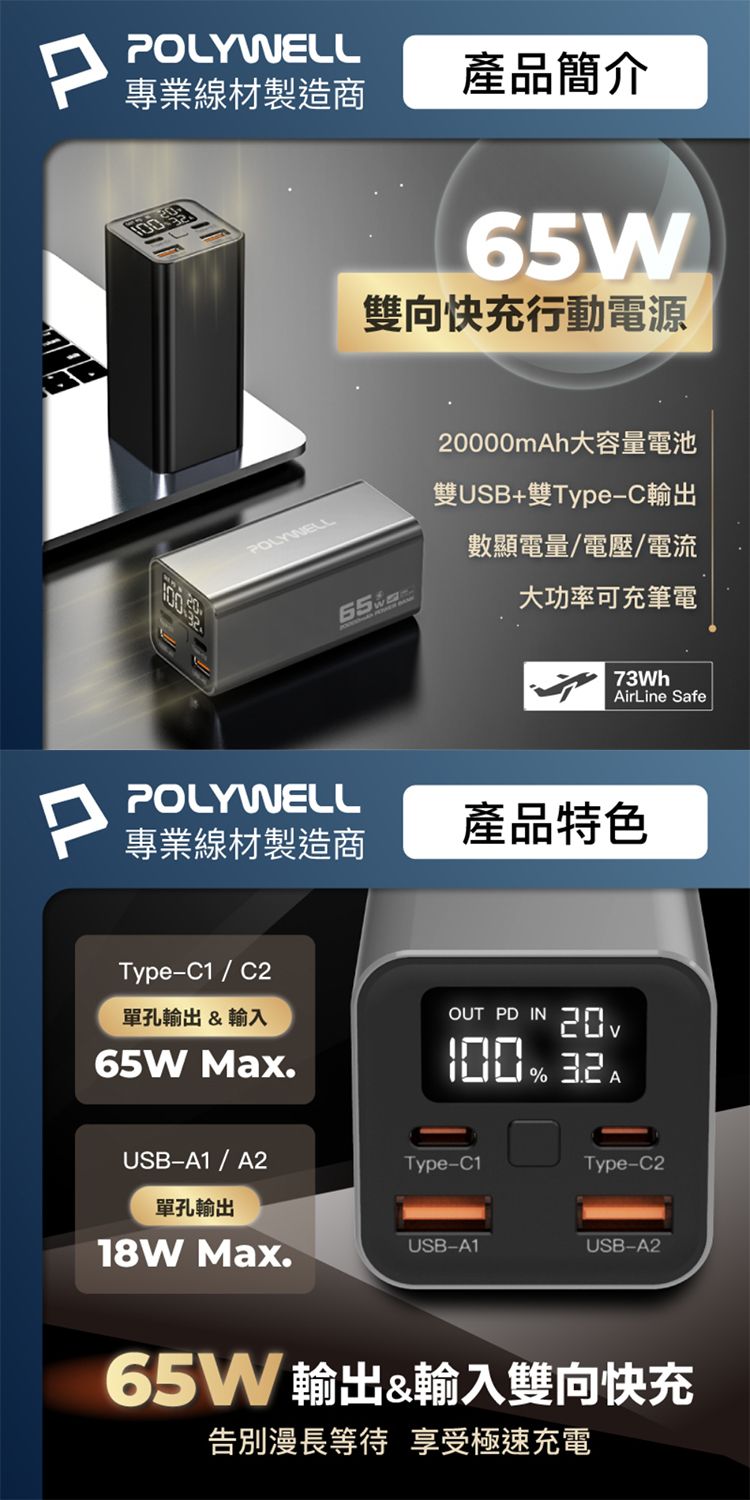 LED Polywell Polywell 行動電源 LED 行動電源