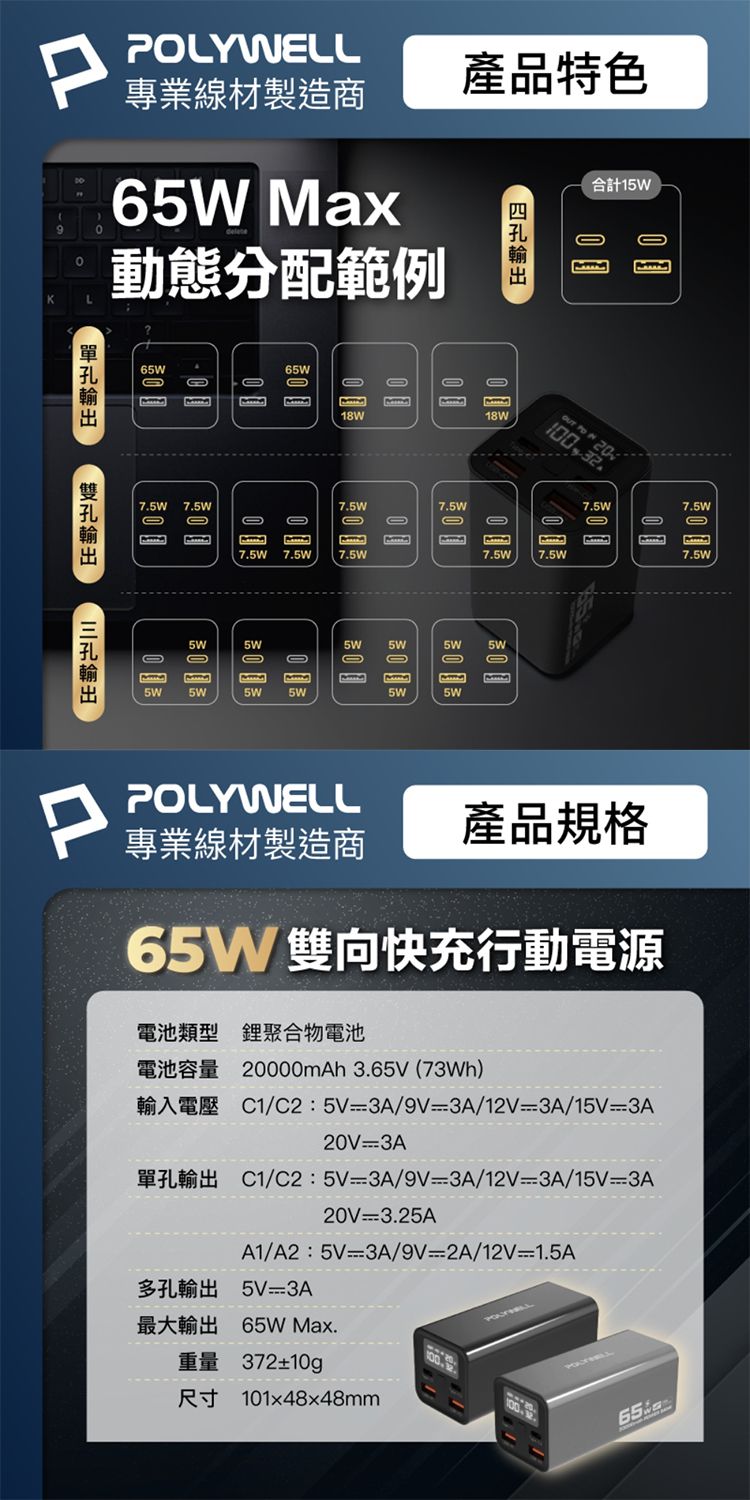 LED Polywell Polywell 行動電源 LED 行動電源