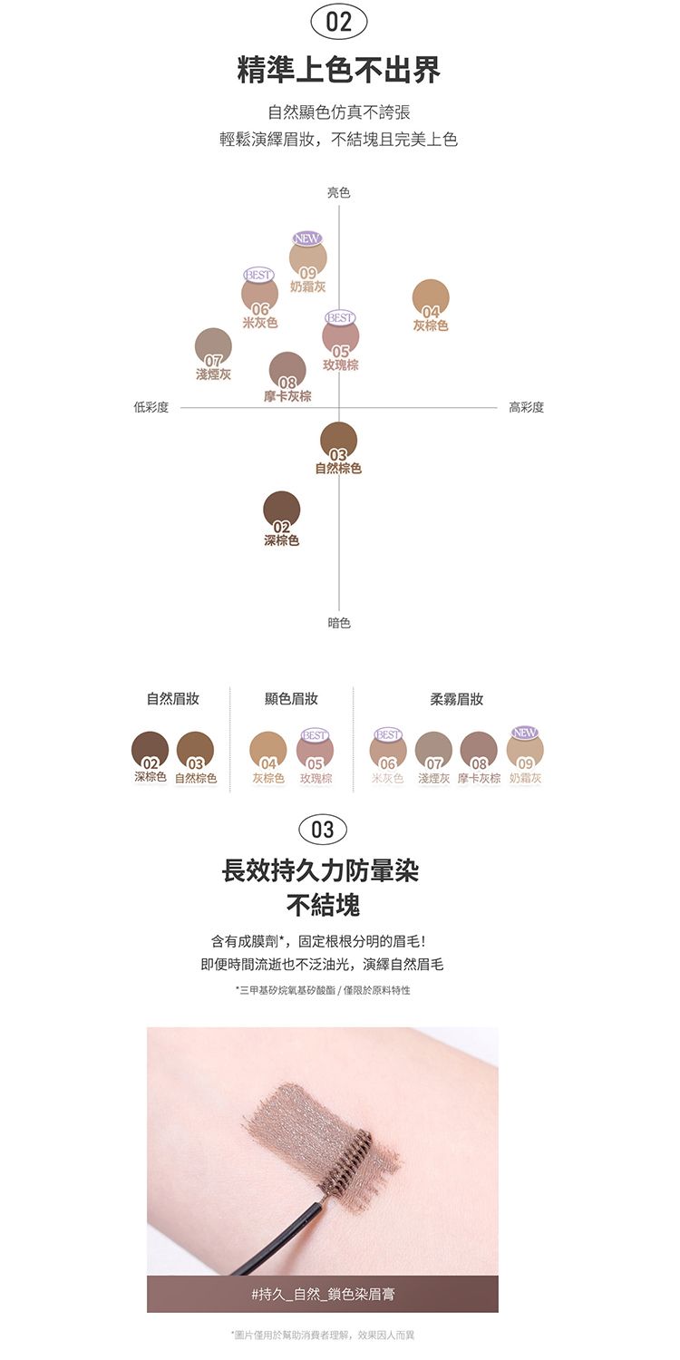 極細 持久 染眉膏 持久 持久 peripera