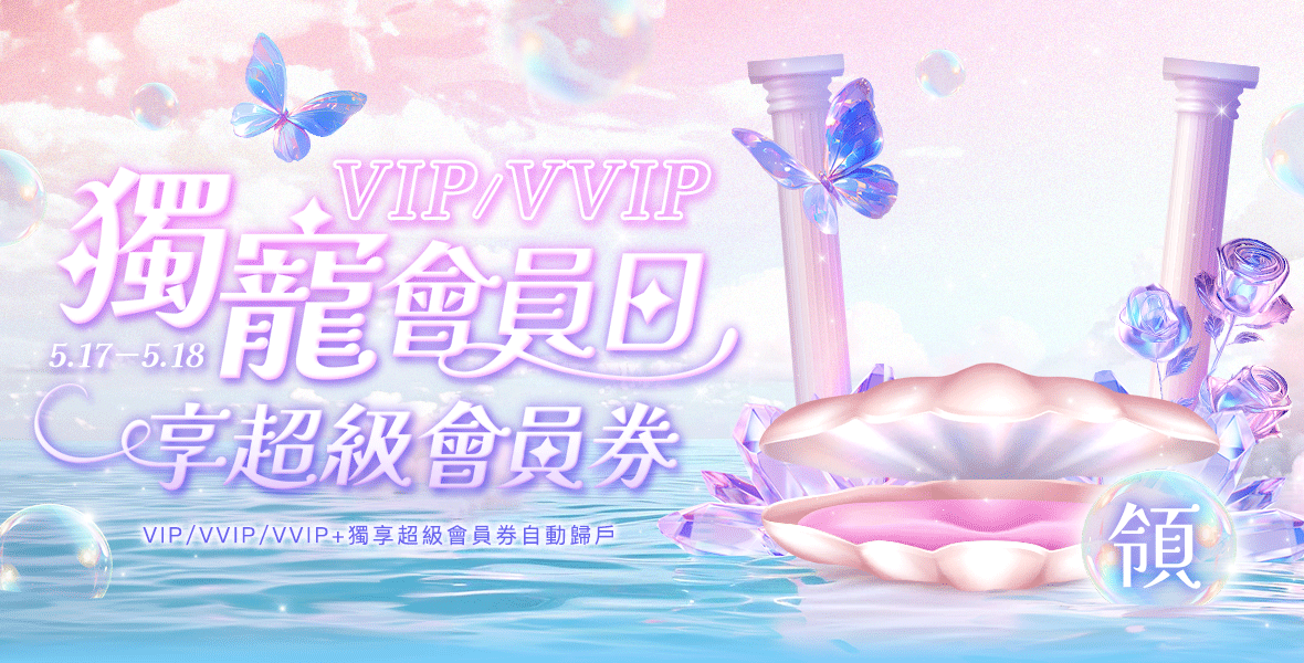VIP/VVIP享超級會員券！