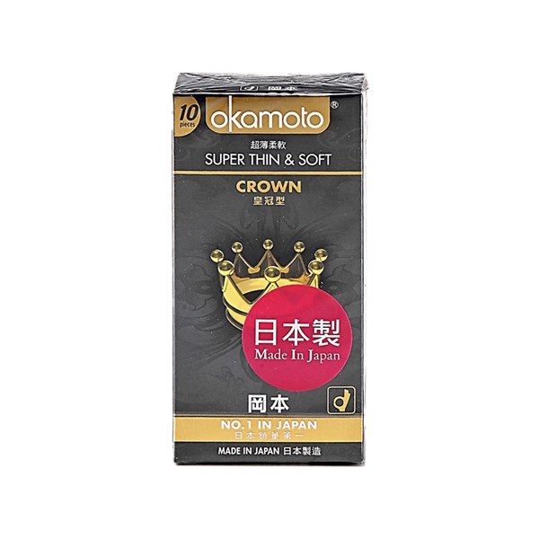 日本 okamoto 岡本~CROWN超薄柔軟衛生套(10入)皇冠型  保險套