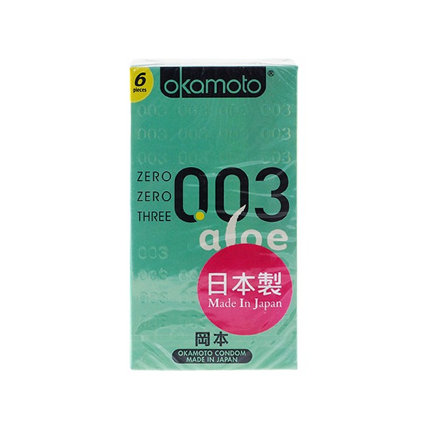 日本 okamoto 岡本~003衛生套(蘆薈精華)6入  保險套