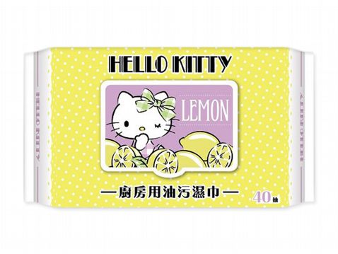 Hello Kitty~廚房用去油污濕巾(加蓋40抽)  三麗鷗授權