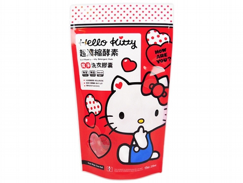 Hello Kitty~愛心洗衣膠囊(15入)  三麗鷗授權／超濃縮酵素魔淨洗衣膠囊