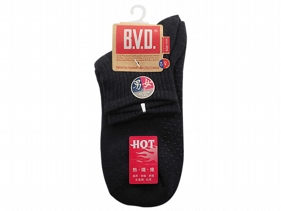 BVD~毛巾底發熱襪-黑(1雙入)