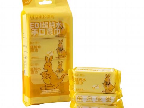 CIAOKE~EDI超純水手口濕巾(袋鼠)8片入x8包裝  mini款