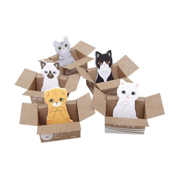 韓版可愛貓咪紙箱立體造型便利貼(1入) 款式隨機出貨