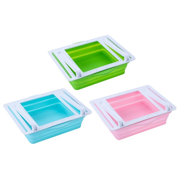 可摺疊式冰箱抽屜式收納盒(1入) 顏色隨機出貨