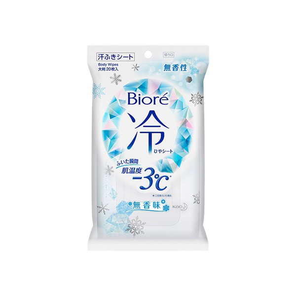 Biore 蜜妮~-3℃涼感濕巾(20片) 無香味／清新花香 款式可選