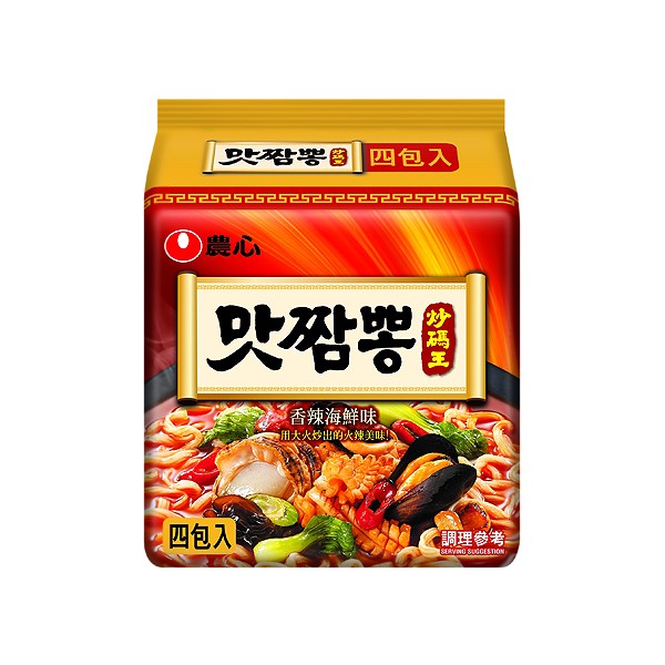 韓國 農心~辣味炒碼麵130g*4包(整袋裝)  泡麵/團購
