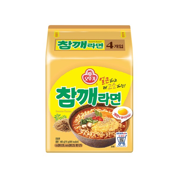 韓國不倒翁~芝麻拉麵(115gx4包入)  泡麵／進口／團購