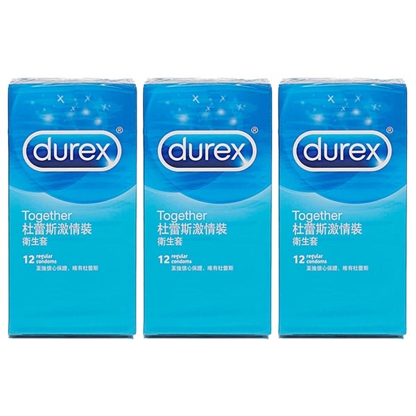 Durex 杜蕾斯~激情裝衛生套(12入) x3盒保險套 組合款  保險套