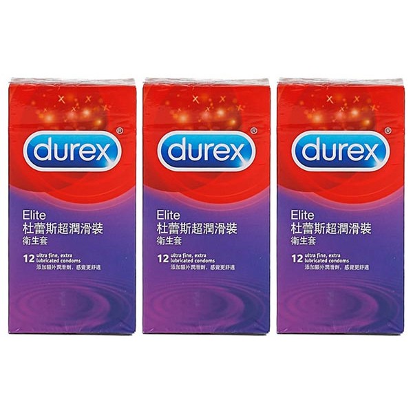 Durex 杜蕾斯~超潤滑裝衛生套(12入) x3盒保險套 組合款  保險套