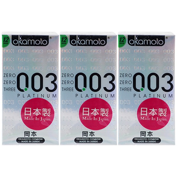 日本 okamoto 岡本~003衛生套(極薄型)12入x3盒 組合款  保險套