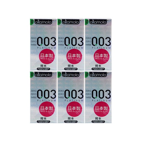 日本 okamoto 岡本~003衛生套(極薄型)12入x6盒 組合款  保險套