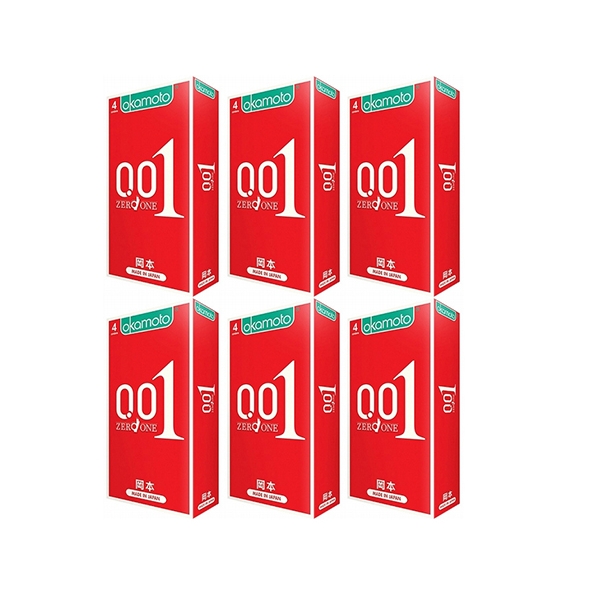 日本 okamoto 岡本~001衛生套(4入裝)x6盒 至尊勁薄  組合款 保險套