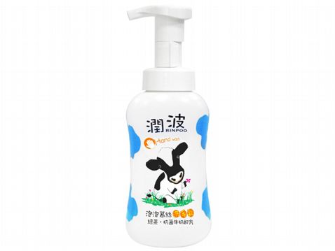 Rinpoo潤波~泡泡慕絲洗手乳(綠茶抗菌牛奶)300ml