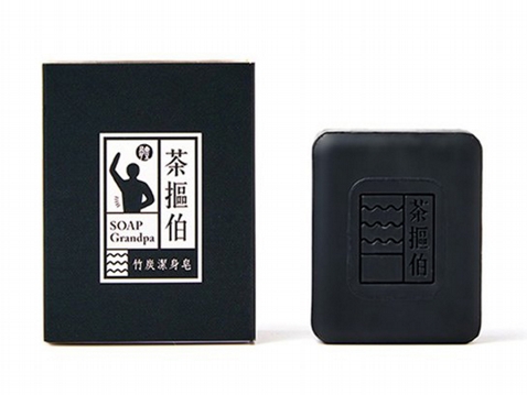 臺灣茶摳~茶摳伯竹炭潔身皂(125g) 肥皂／香皂